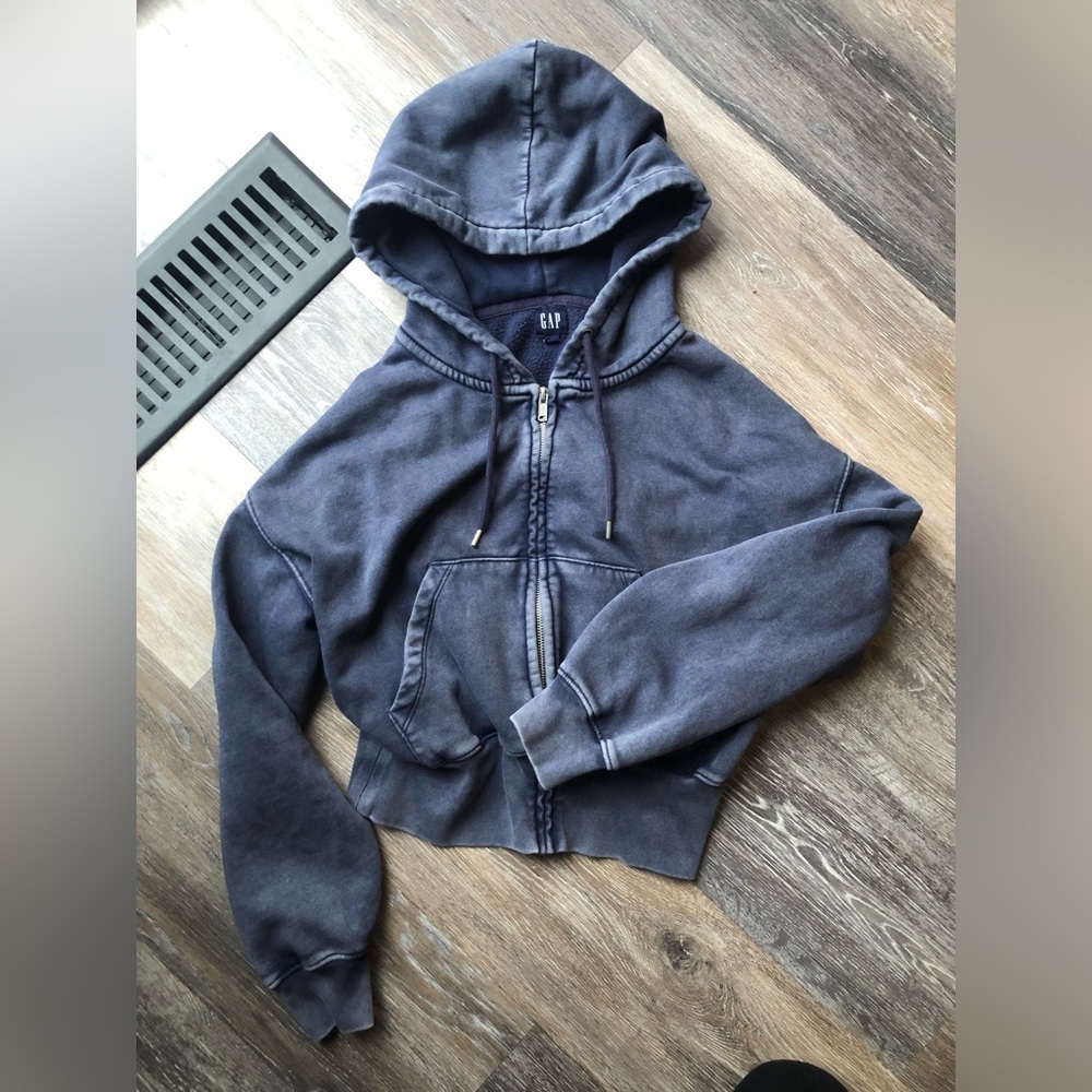 GAP Navy Women’s Cropped Hooded Jacket Size XS
